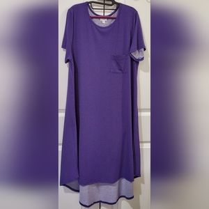 Lularoe Carly Swing Dress 2XL Blue with purple dots*